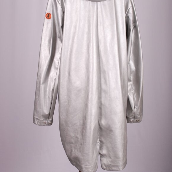 EUC Save the Duck Hooded Siver Raincoat, Sz - 4 (L/XL) - Picture 7 of 7